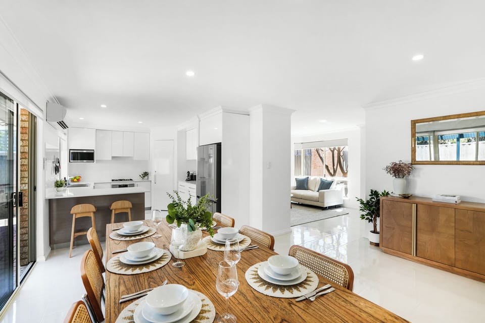Bright open-plan kitchen and dining space
