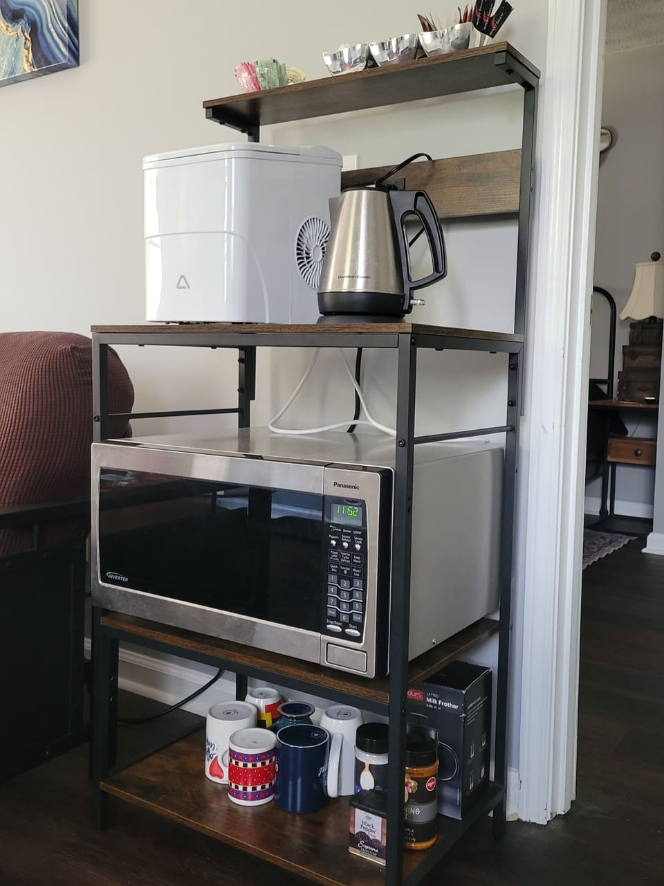 Microwave, ice machine, kettle