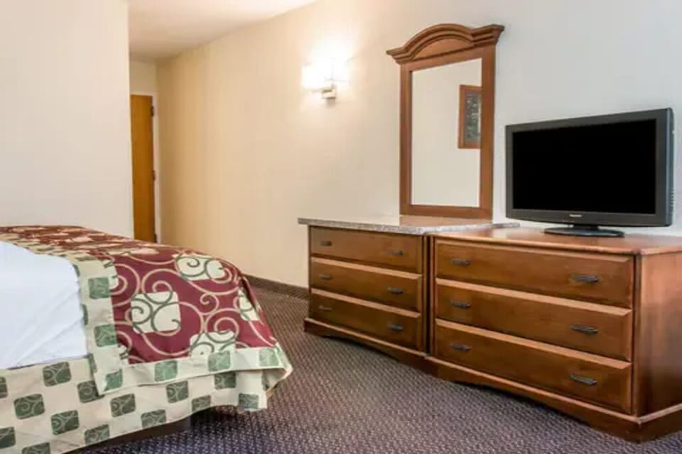 Settle in with easy storage and relaxing in-room entertainment.