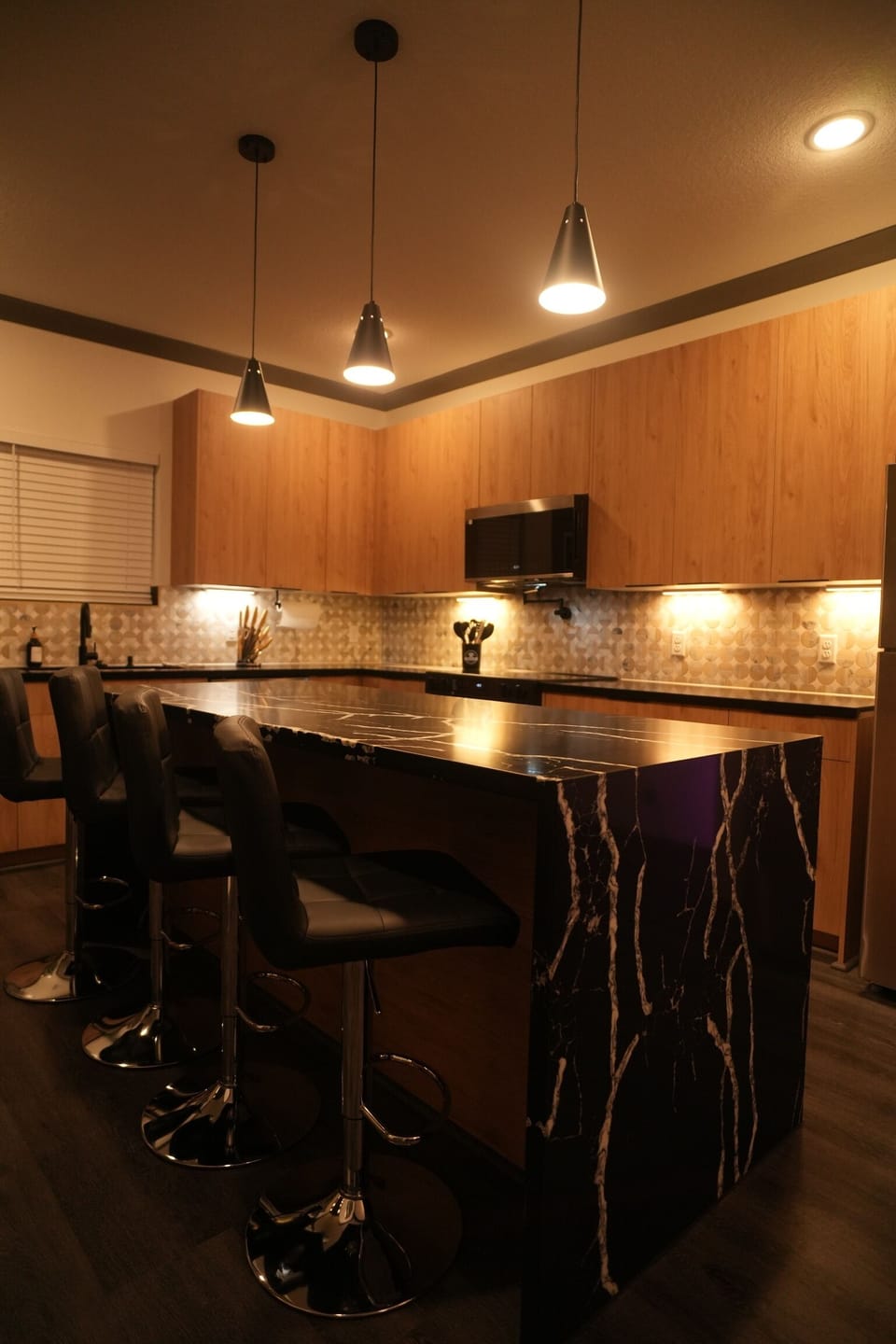 Modern Kitchen island with bar seating 