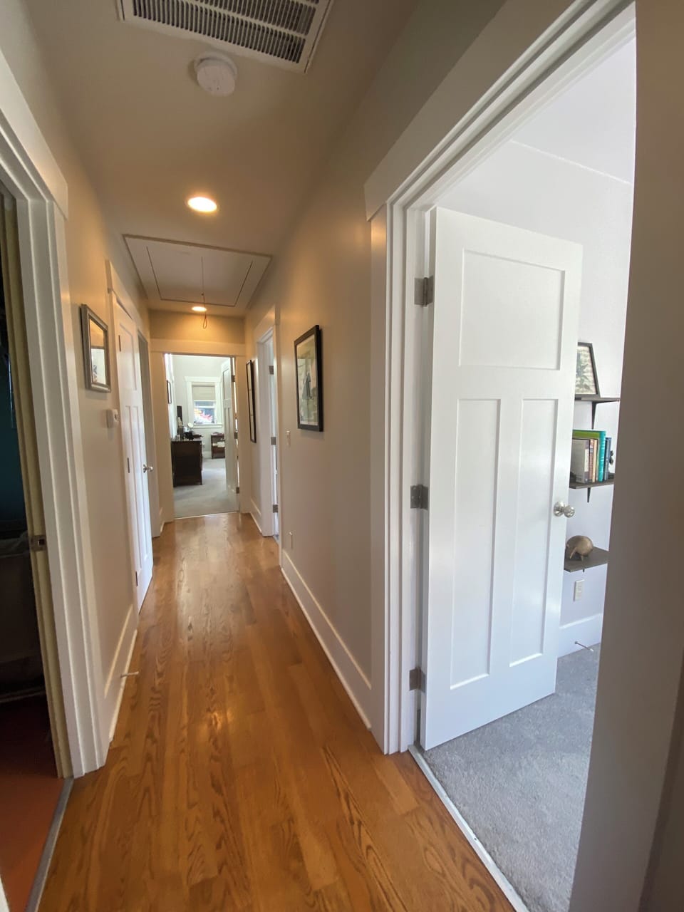 Upstairs hallway to master, 2 bedrooms and laundry room