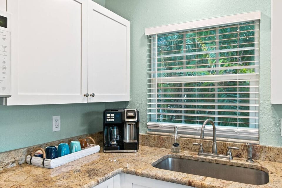 Your morning cup of joe is on us! We provide coffee, cream, and sugar.