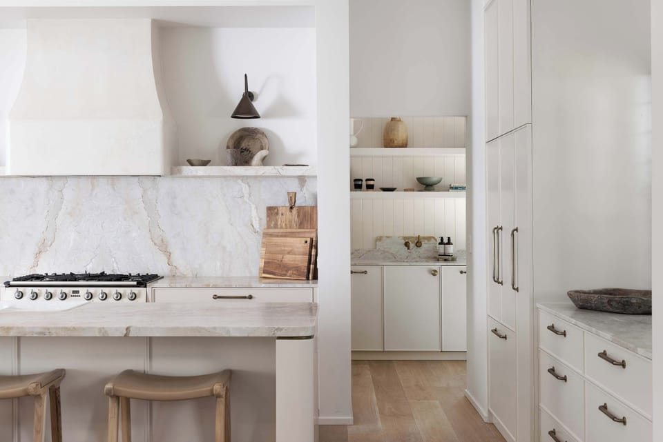 Leathered marble benchtops and premium appliances in the heart of the home