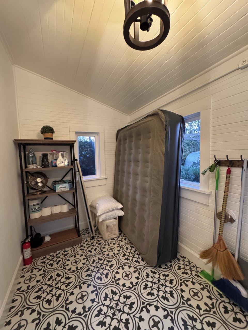 Our California mud room. Extra queen electric matress if you need it