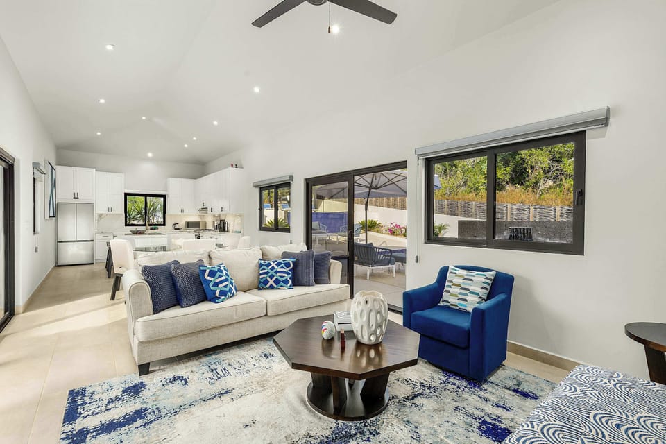 Beautifully designed living space with hacienda-style charm.