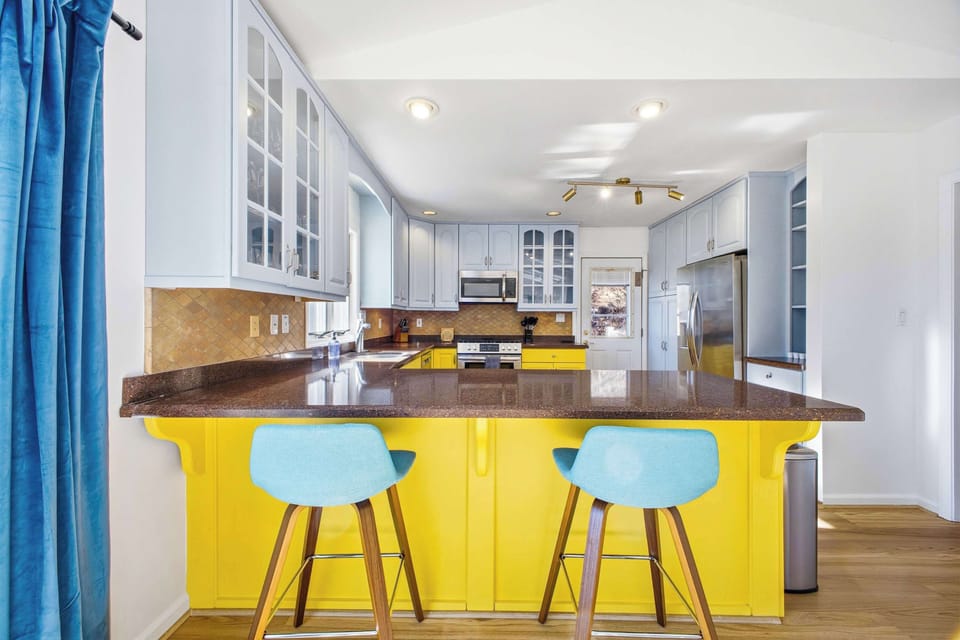 Your culinary adventure starts here. This kitchen is stocked and ready for everything from your morning coffee to a gourmet meal. This is the kitchen in the main house. 