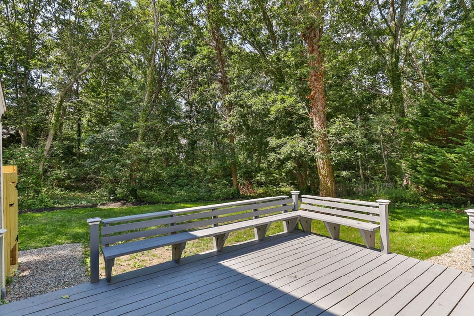 Large deck off of kitchen