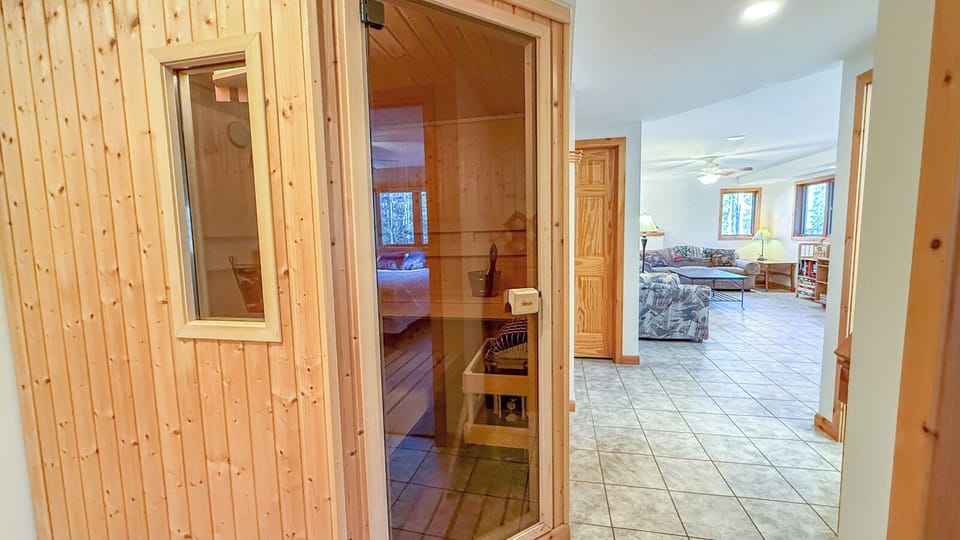 Sauna in the lower level.
