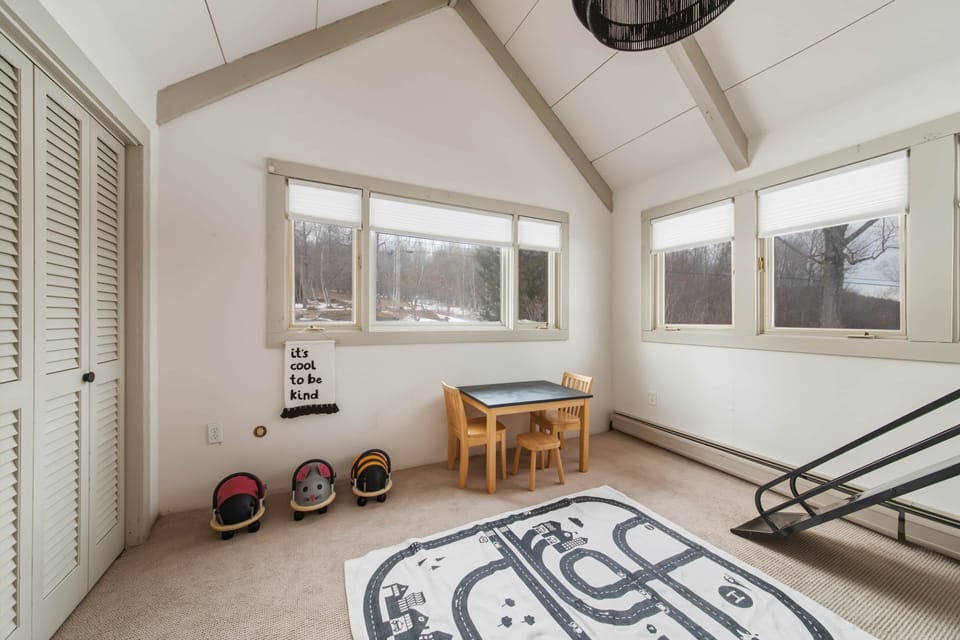 Toys and games located in the bunk room for kids to enjoy