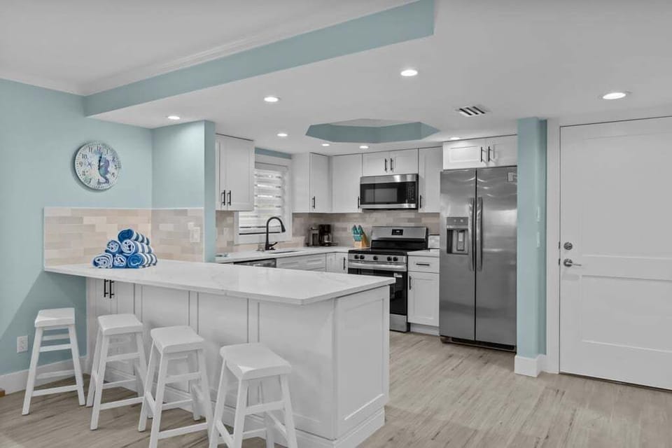 Open kitchen with counter seating