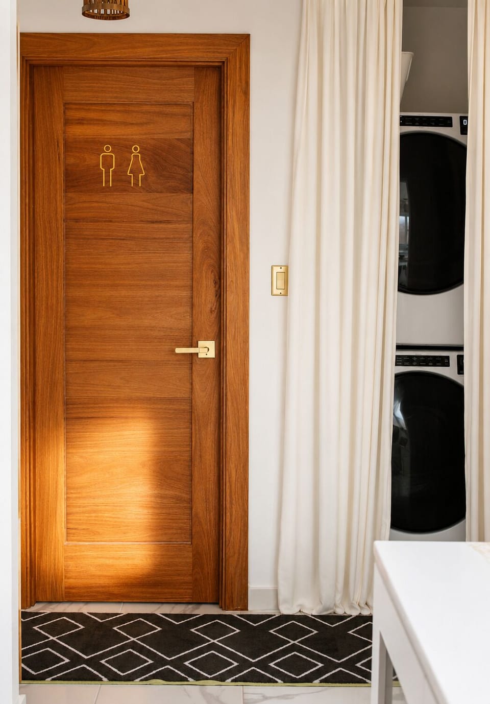 Convenient in-unit laundry with stacked washer/dryer for longer stays.