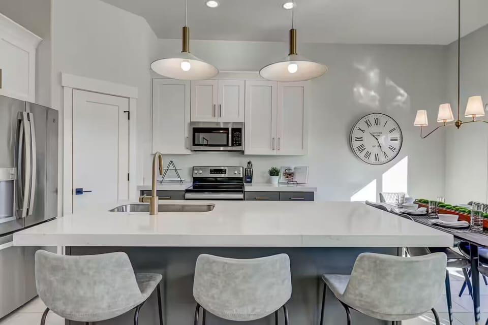 Kitchen island bar seating for 3 with room to prepare and enjoy meals together