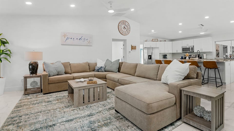 Open-concept design keeps everyone connected from kitchen to living area