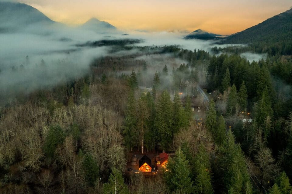 A true Evergreen Escape — your brand-new log cabin tucked among towering trees and nature all around!