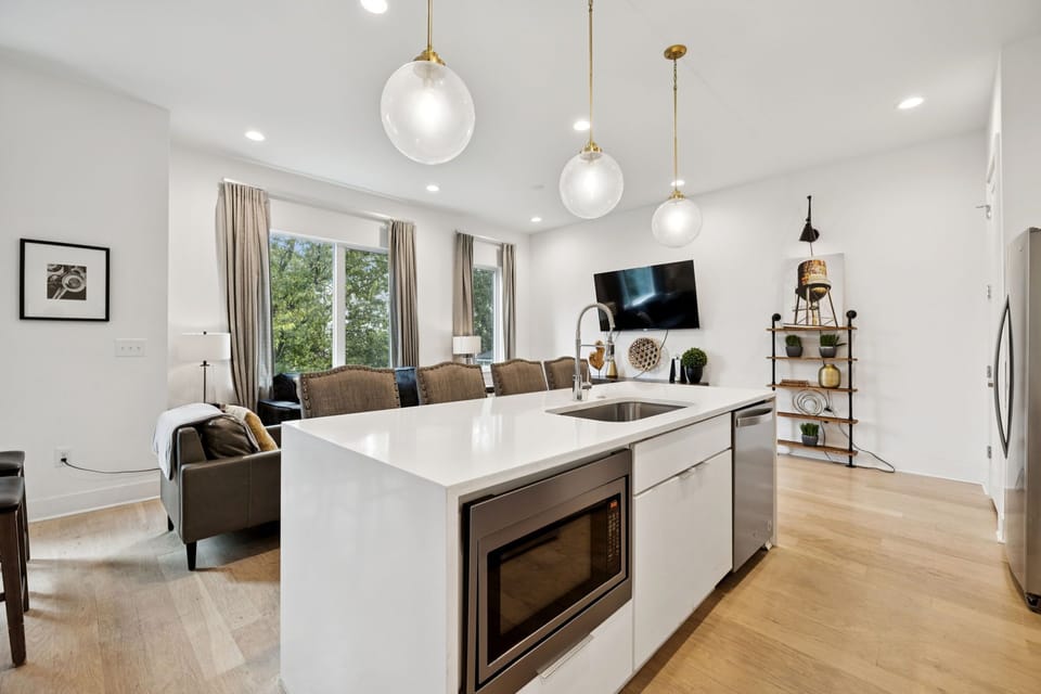 Lighting that makes the kitchen feel like part of the living experience.