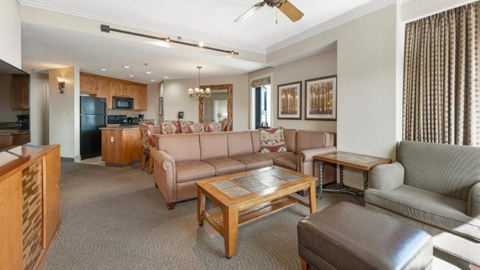 Lounge after adventures in an open-concept space made for relaxing