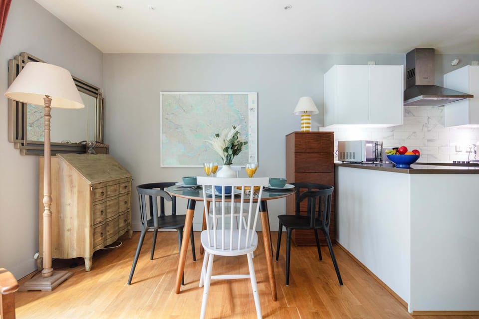 The open-plan living, kitchen and dining area