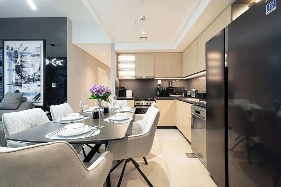 Bright dining area perfect for meals, with open views of the living room and the kitchen