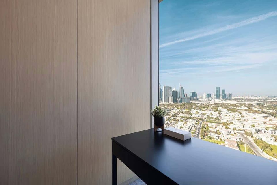 Let the natural light and city panorama energize your morning while lounging in a room made for comfort