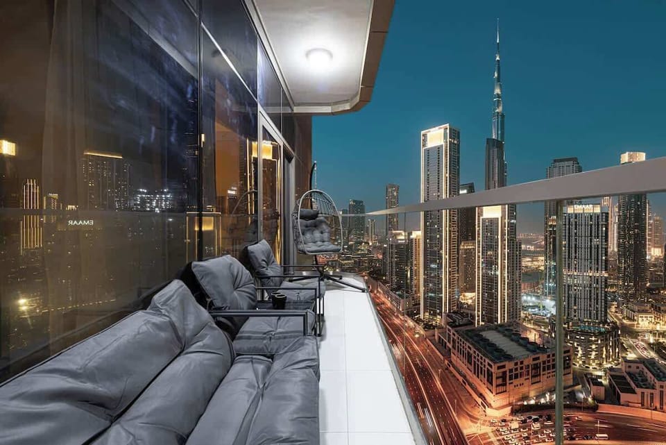 Enjoy coffee or evening drinks on a balcony with stunning city views