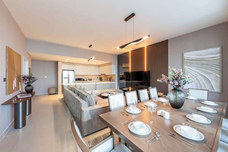Gather around the stylish dining table for home-cooked meals