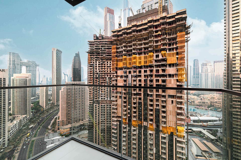 Enjoy a private balcony with stunning city views