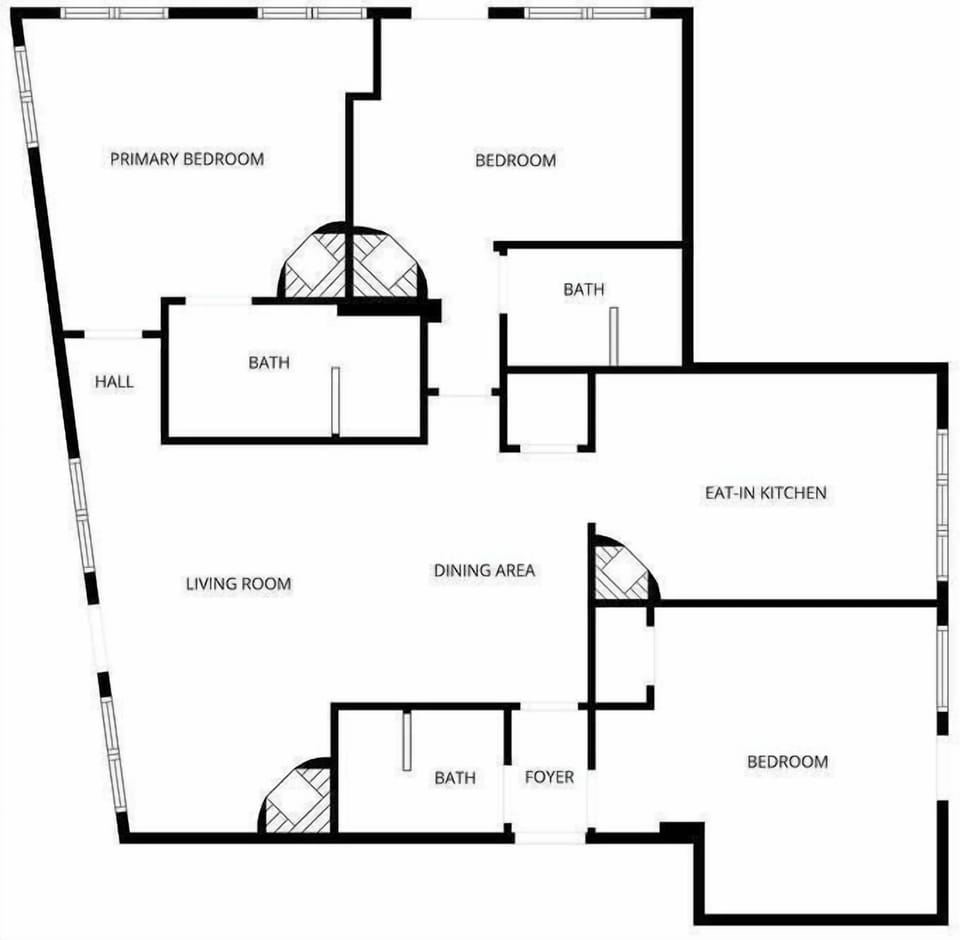 Explore the spacious layout featuring three bedrooms, three baths, an eat-in kitchen, and separate living and dining areas for your comfort.