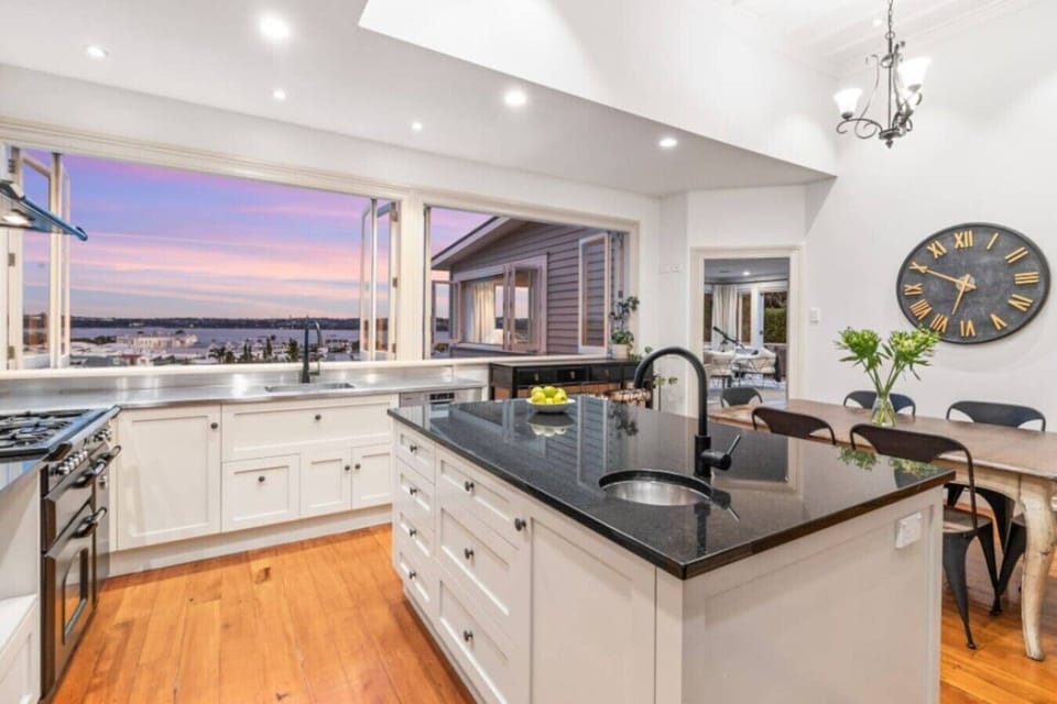 Sunset views from the kitchen
