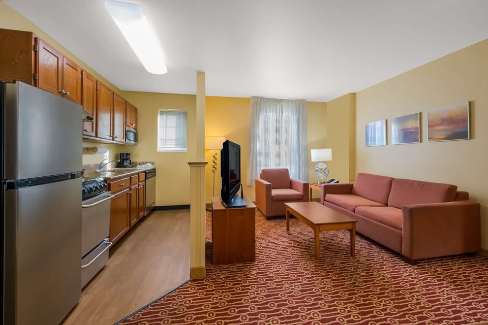 Spread out in the spacious suite with lounge and kitchenette.