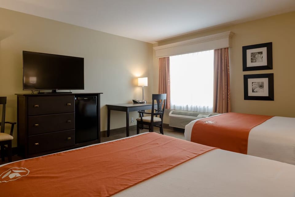Unwind in a bright, comfortable room with two cozy beds.