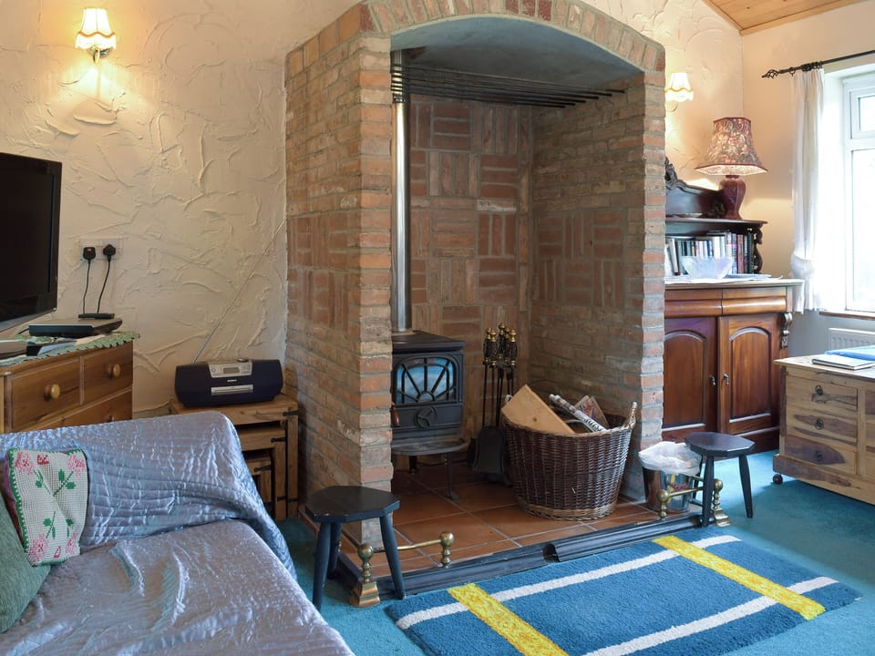 Cosy lounge with feature fireplace | Mickrandella, Mickrandella, Rollesby