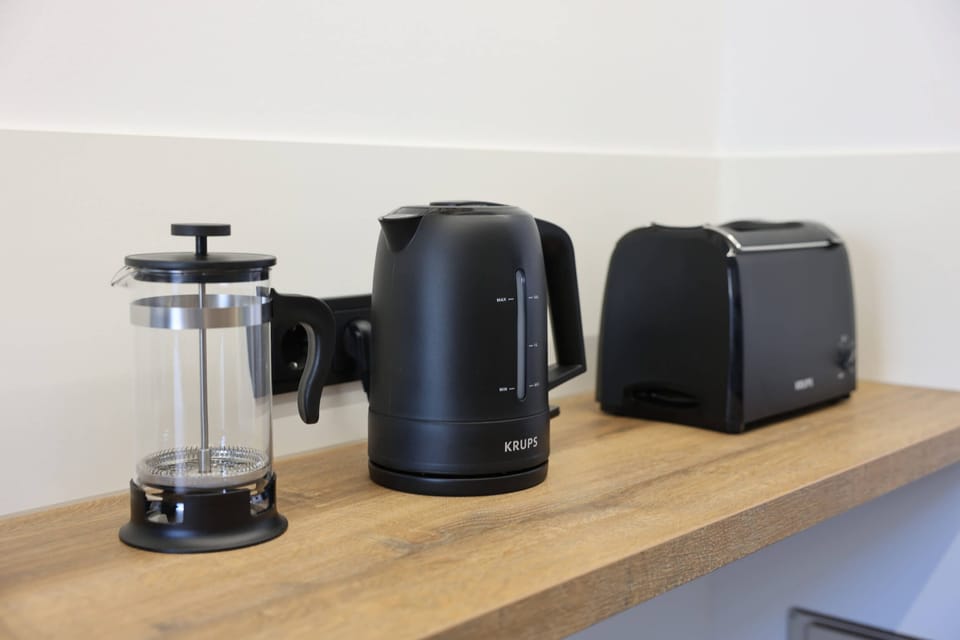 Kettle, toaster and French press