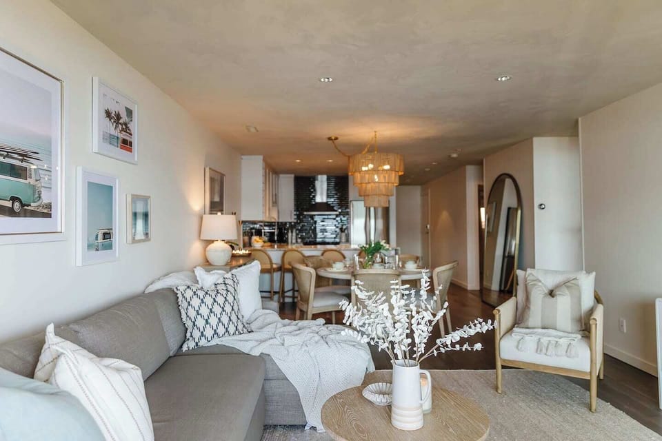 Modern elegance meets cozy comfort in this stylish living room.

