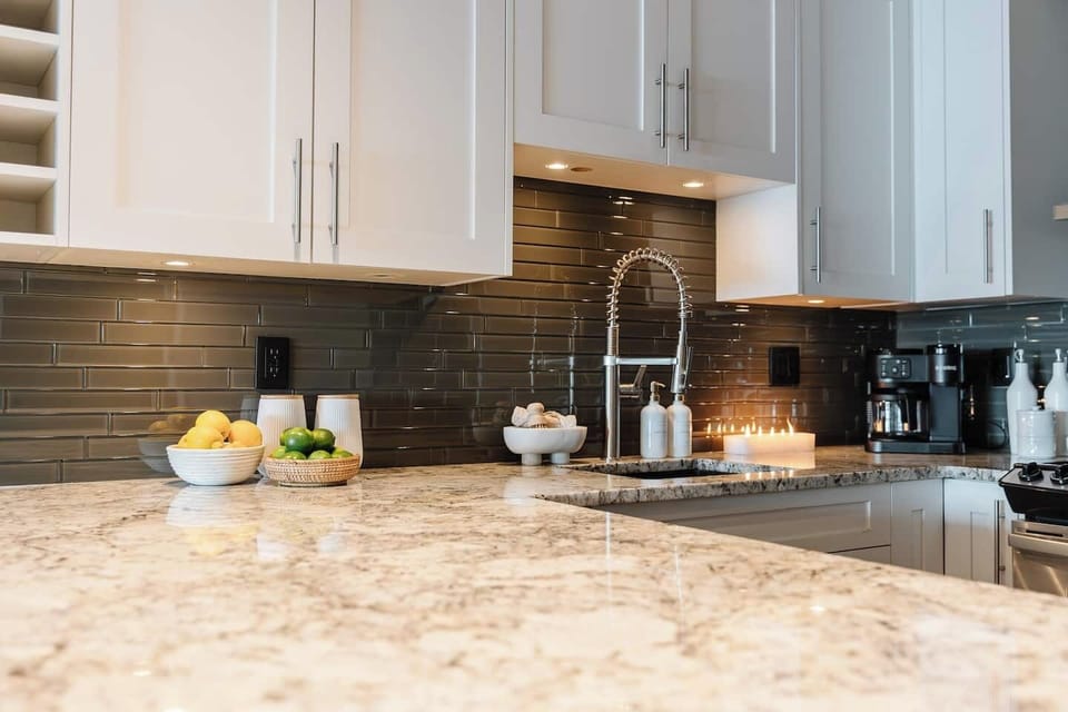 A stunning blend of style and function—this beautiful kitchen is the heart of the home.

