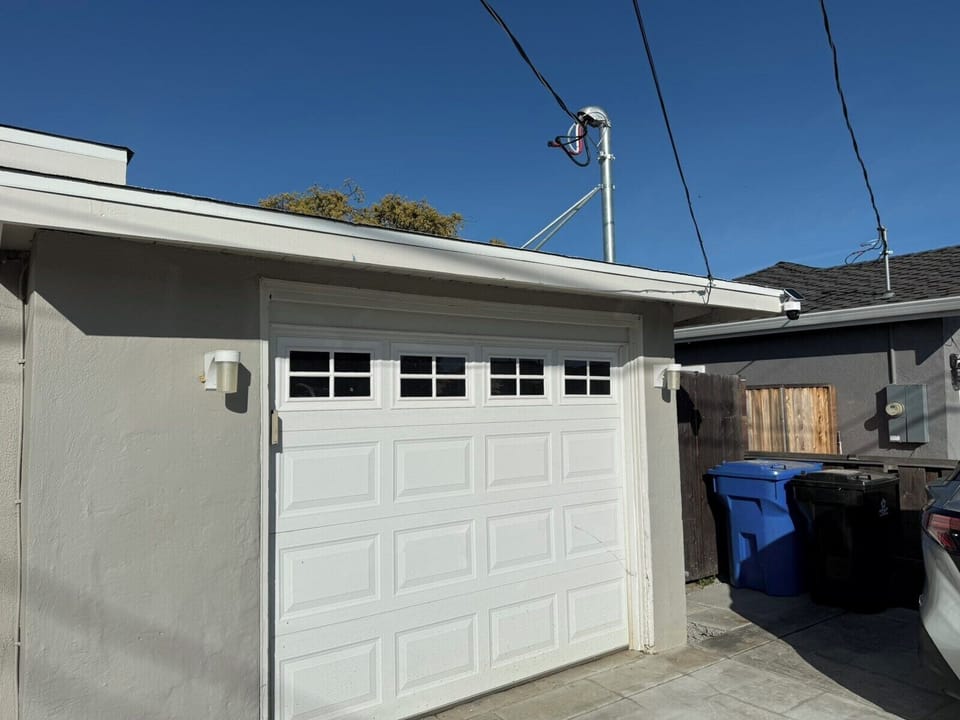 Exterior security cameras installed for safety purposes, this is a 360° camera.