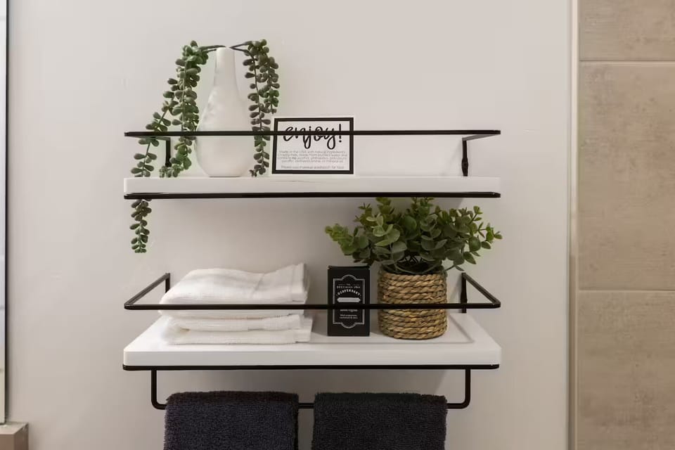 All of the bathrooms come stocked with fresh towels and toiletries for guests' comfort and convenience.