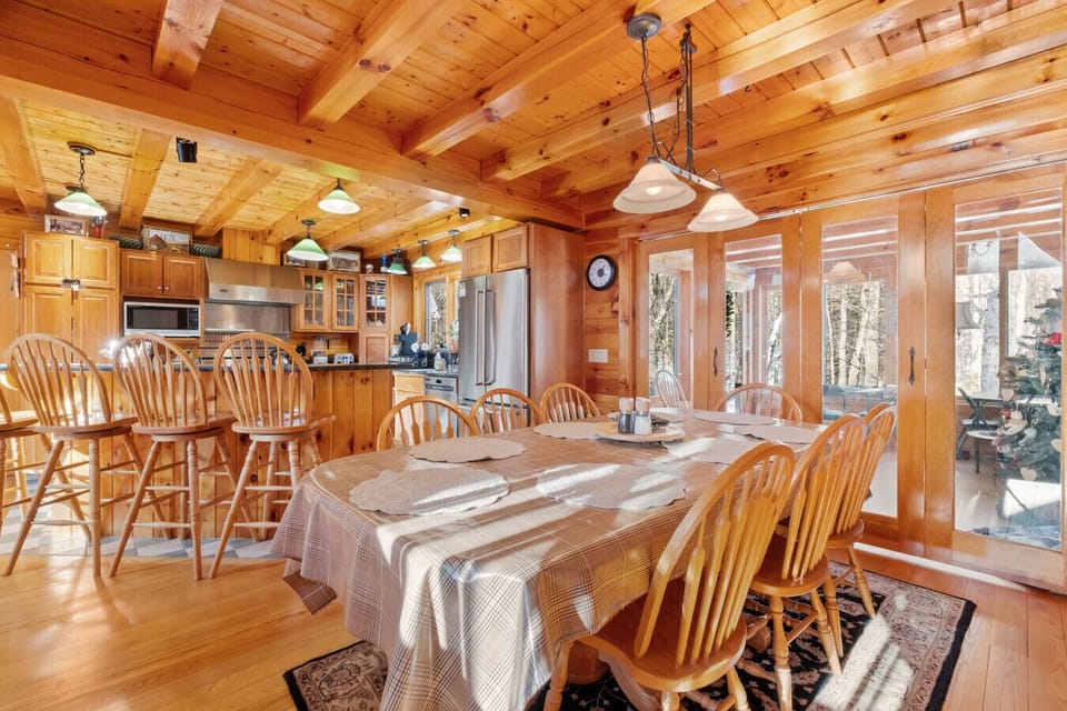 Rustic dining space where meals stretch into memories