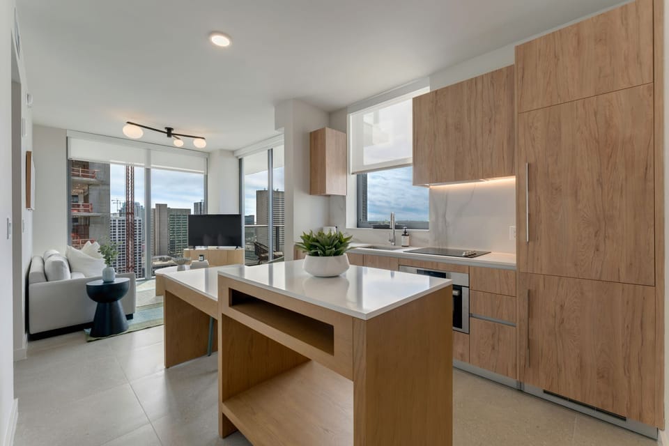 Modern kitchen with island.