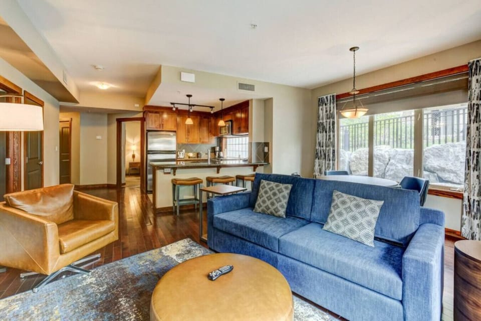 Lounge area with sofa bed.