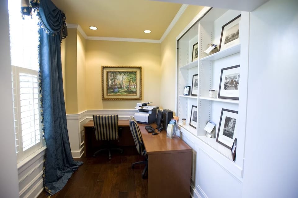 Catch up on emails in a quiet, well-lit workspace.