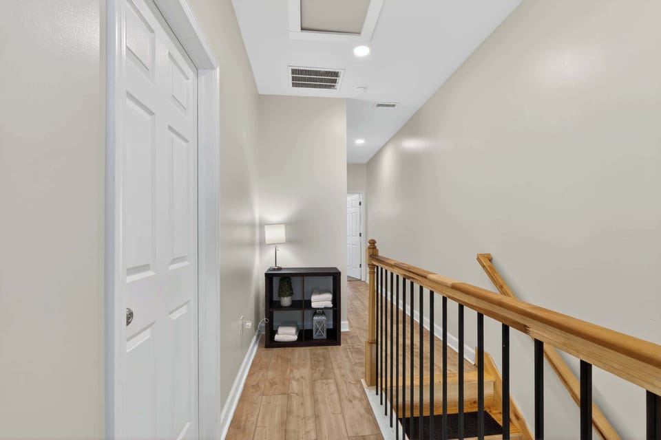 Upstairs Landing with Storage Shelves