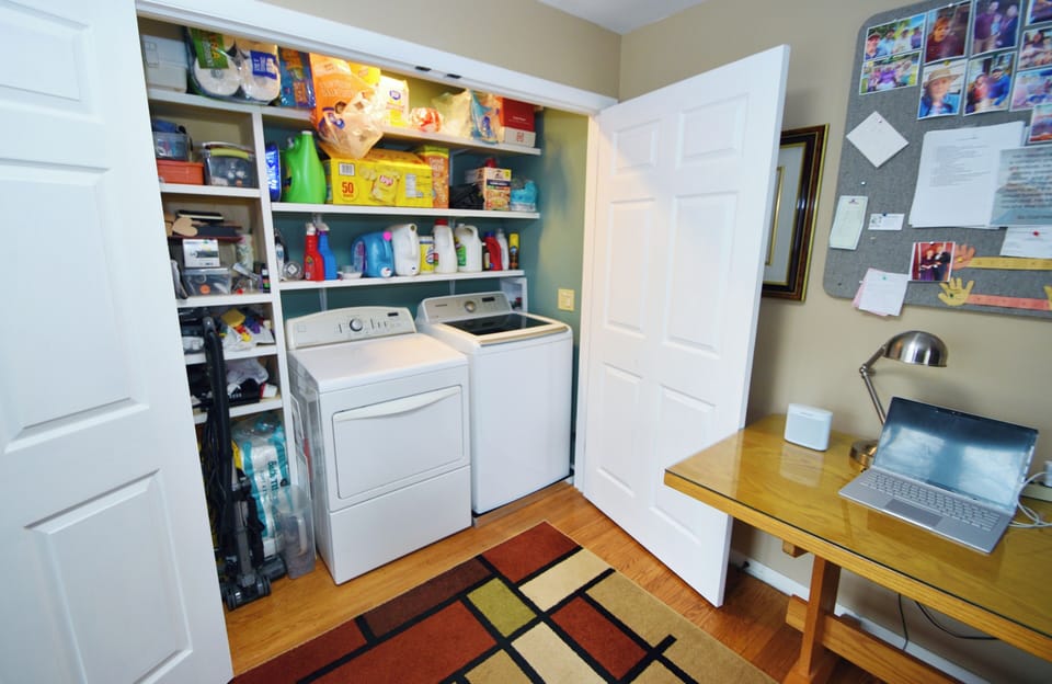The office also doubles as a laundry center with all you will need.