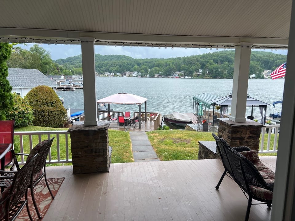 covered porch view