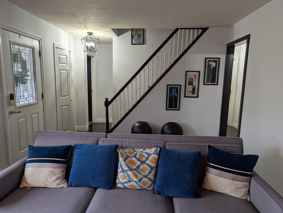 Living room sofa and foyer