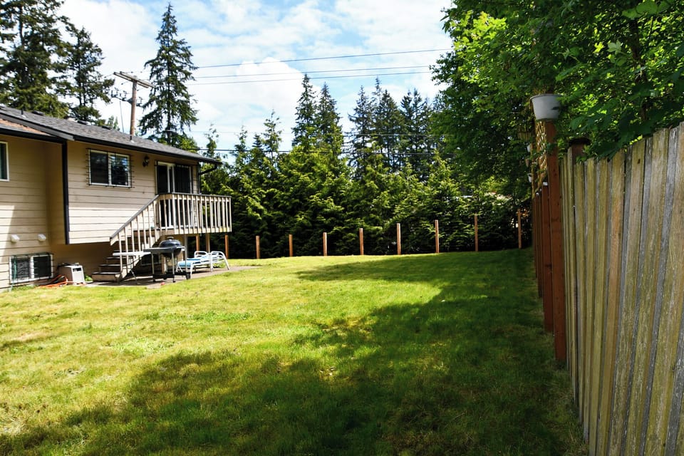 Fully fenced backyard