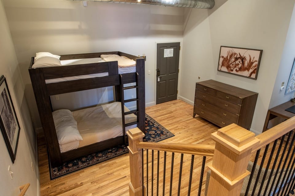 Tuck kids in comfortably with sturdy bunks and soft bedding.