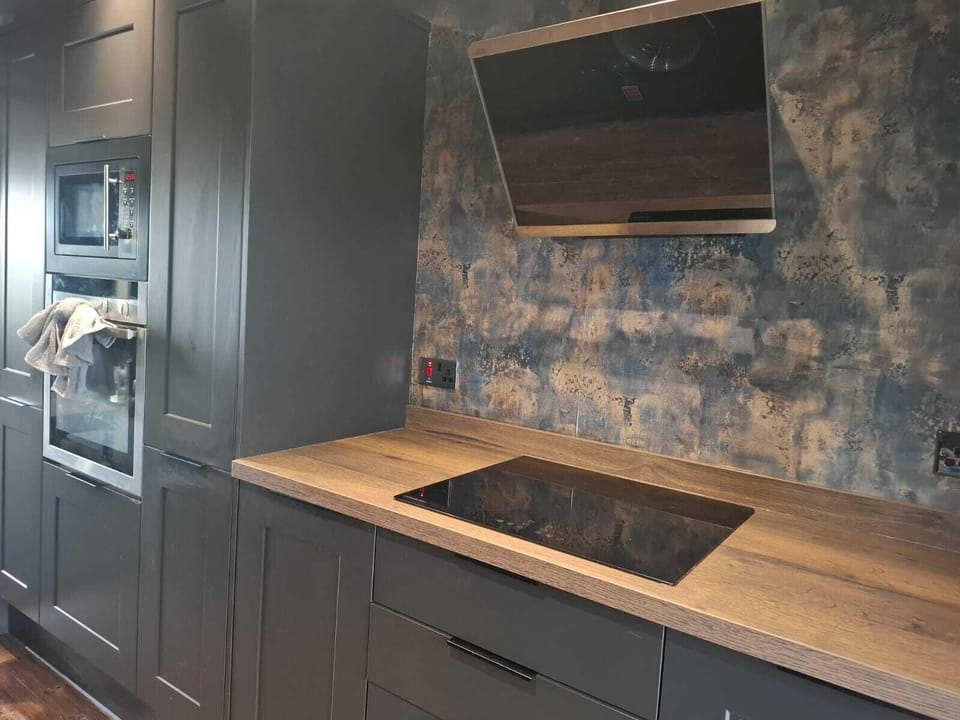 Kitchen Countertop with Feature Brick Wall