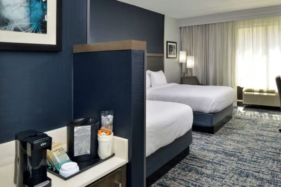 Start mornings with in-room coffee and cozy, quiet comfort