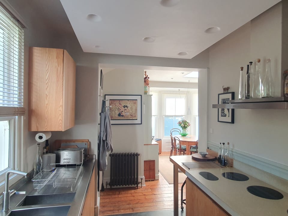 Kitchen view through to dining room