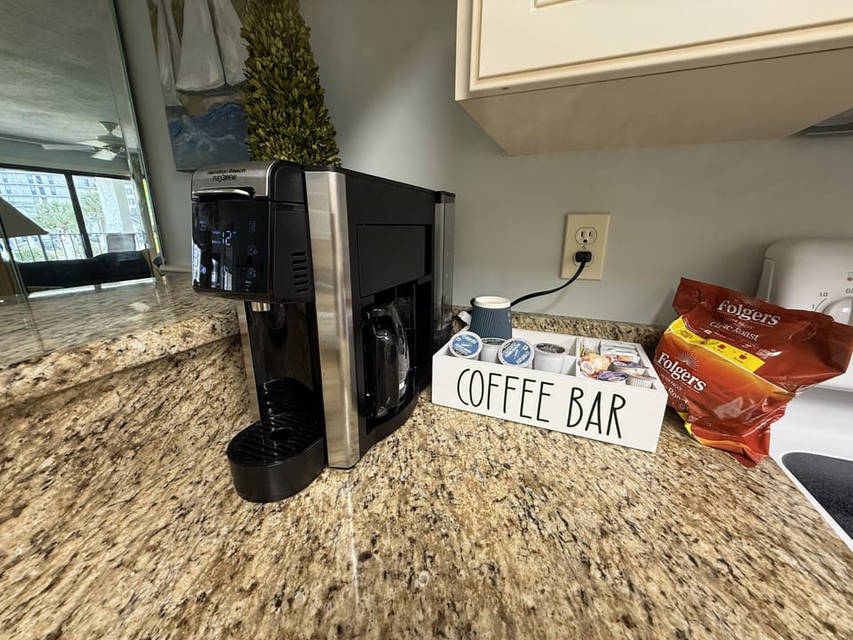 Fully stocked coffee station for easy mornings